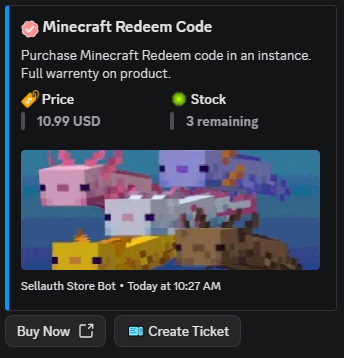 Minecraft Product Card